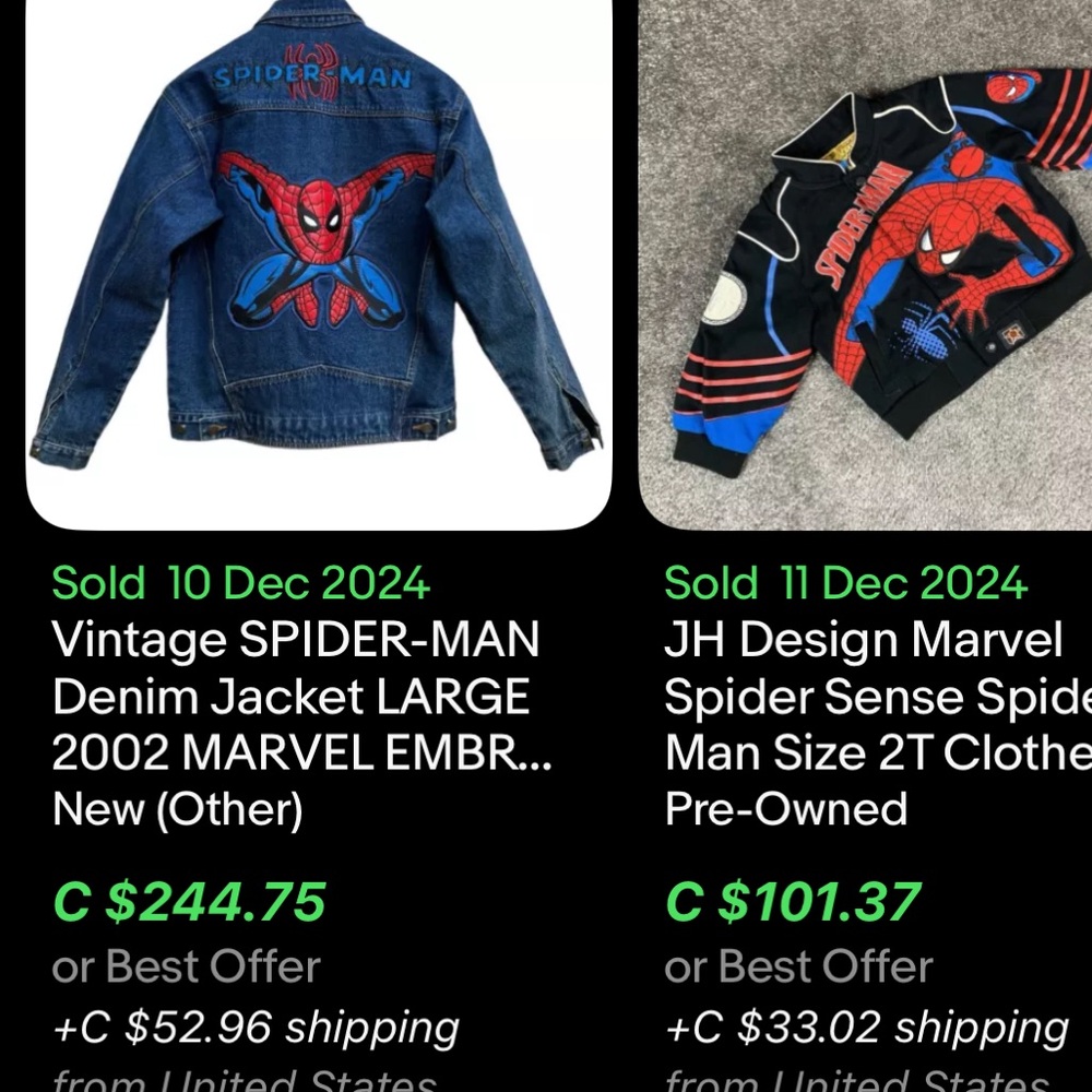 Vintage 2003 Spider-Man Denim Jacket / Large / Beige - Picture 13 of 15